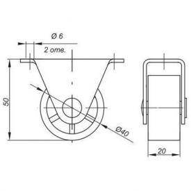 Ролик мебельный 4003